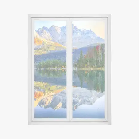 Fensteraufkleber herbstliche spiegelung am Eibsee bei Zugspitze – Pixers®