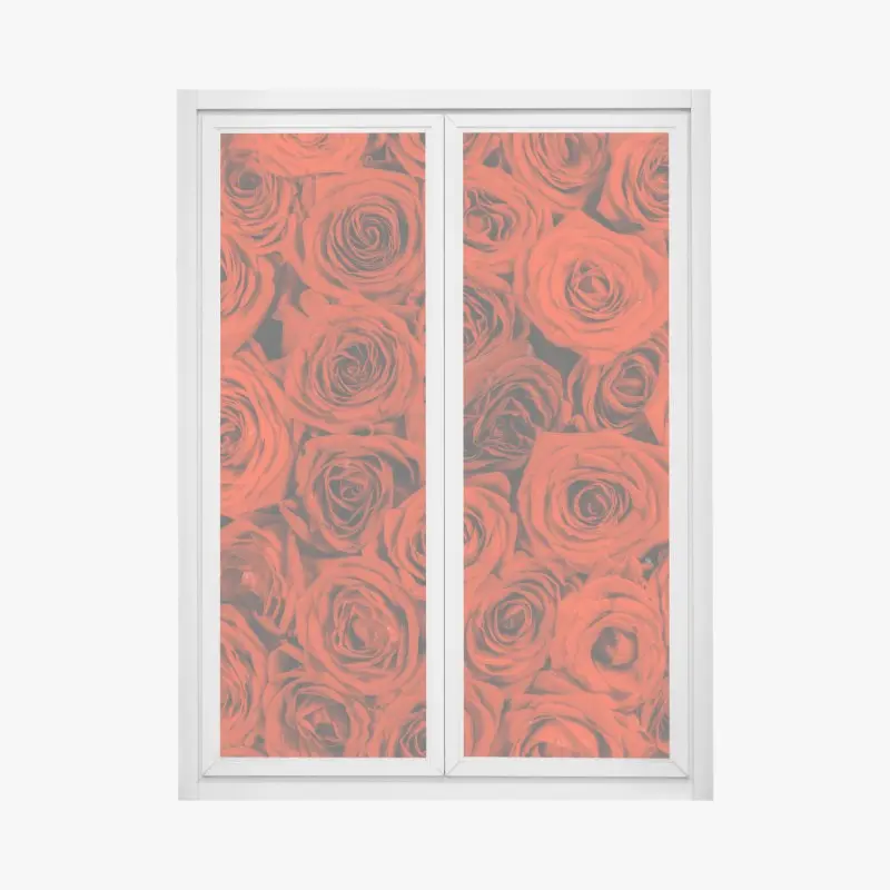 Fensteraufkleber prächtiger strauß roter rosen