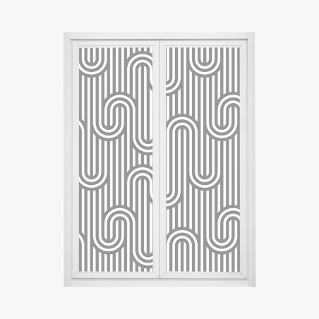 Fensteraufkleber schwarz-weiß geometrisches optisches muster – Pixers®