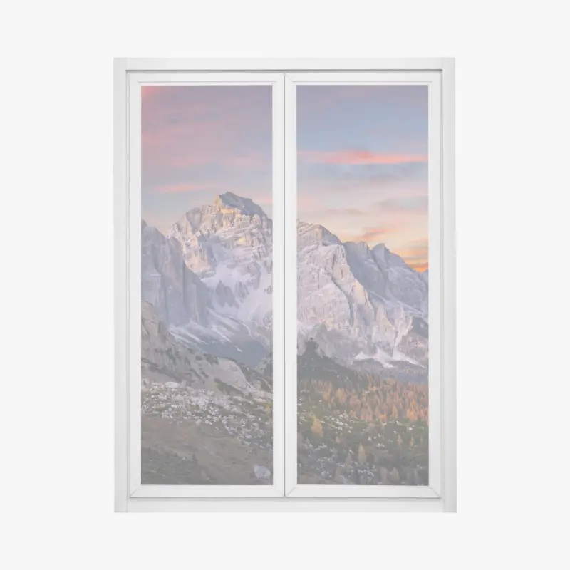 Fensteraufkleber majestätischer herbstlicher sonnenuntergang in den bergen