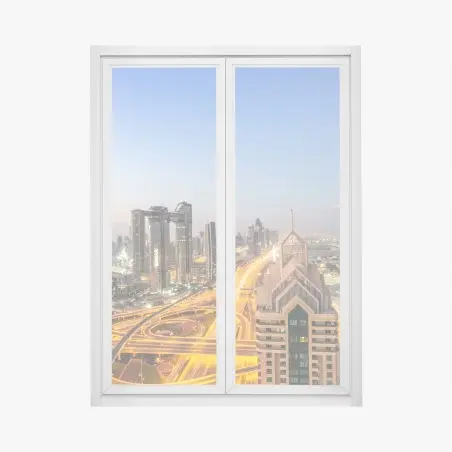 Fensteraufkleber skyline von Dubai bei dämmerung – Pixers®