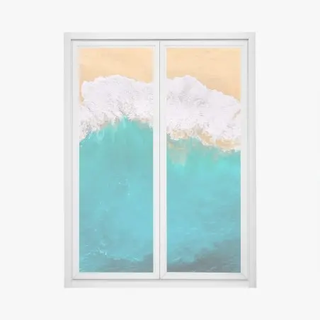 Fensteraufkleber türkisblaue wellen am strand Kelingking, Nusa Penida – Pixers®