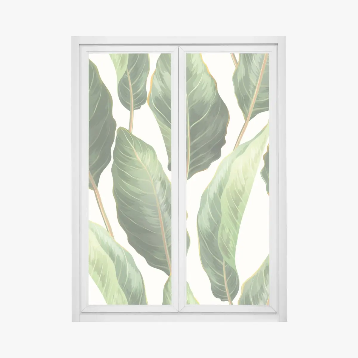 Fensteraufkleber tropisches bananenblattmuster – Pixers®