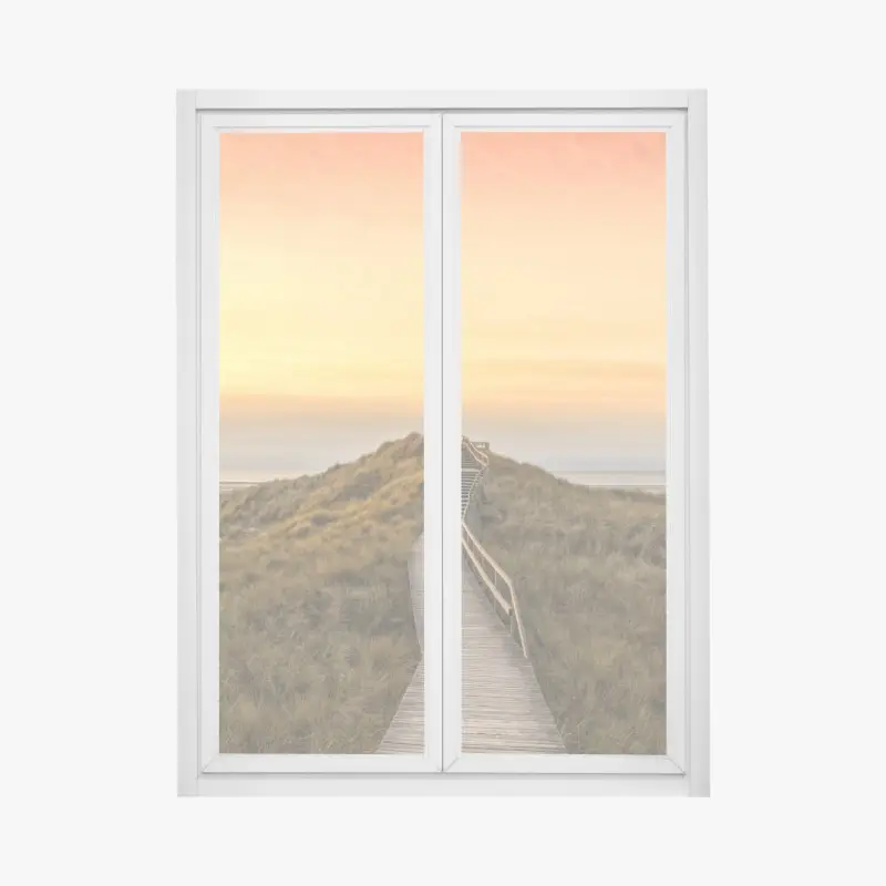 Fensteraufkleber sonnenuntergang am strand von Amrum