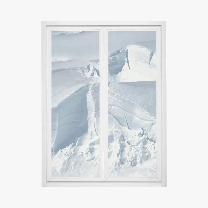 Fensteraufkleber gletscherlandschaft mit tiefen spalten