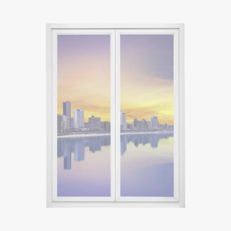 Fensteraufkleber Durban dämmerung skyline am strand