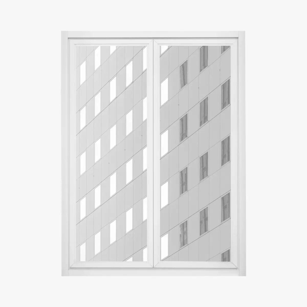 Fensteraufkleber minimalistische fassadenstruktur mit geometrischem muster – Pixers®