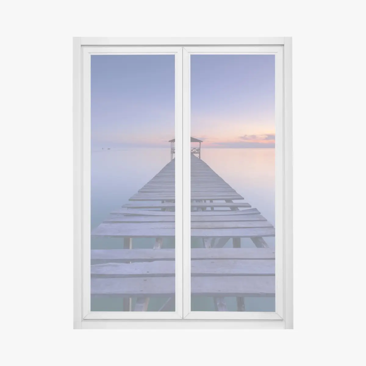 Fensteraufkleber ruhiger steg bei sonnenuntergang – Pixers®