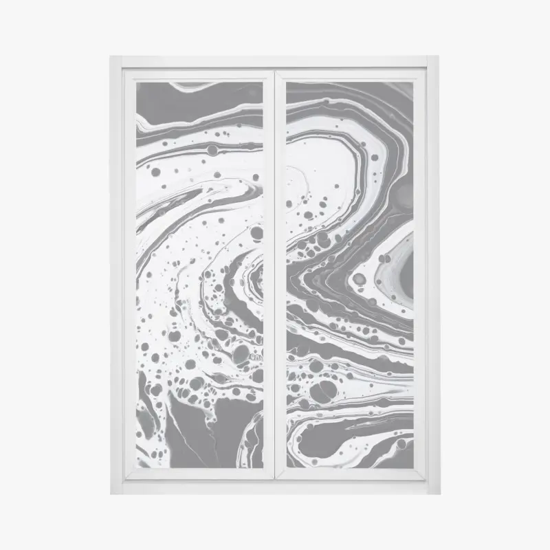 Fensteraufkleber schwarz-weißes marmormuster