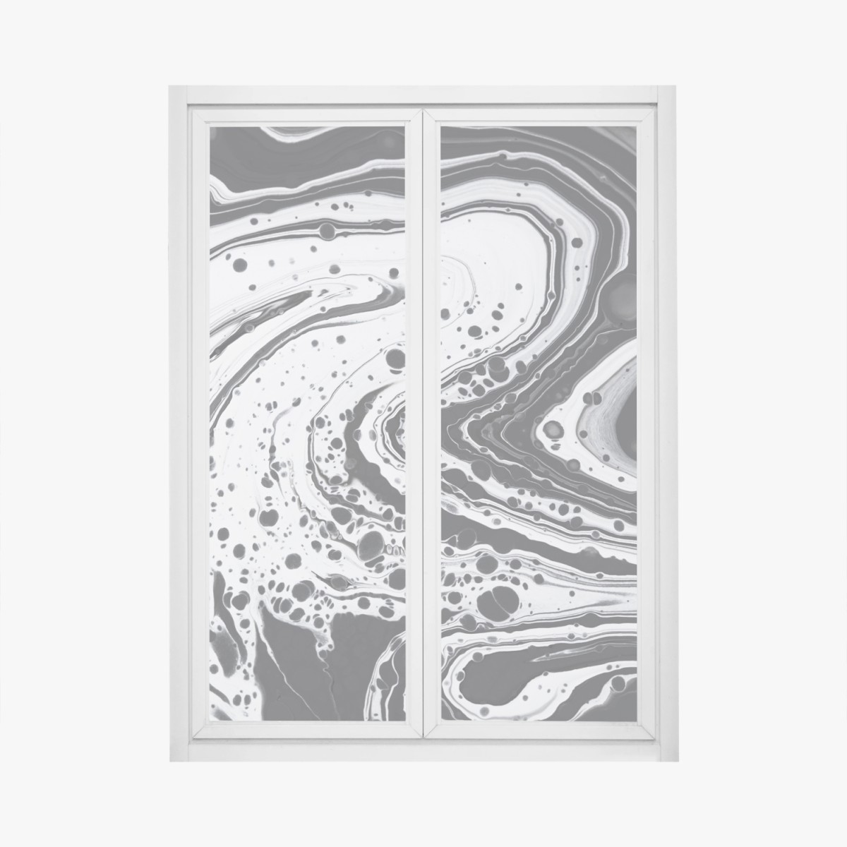 Fensteraufkleber schwarz-weißes marmormuster – Pixers®