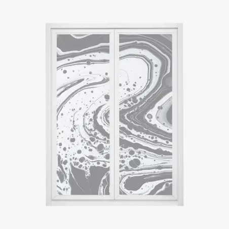Fensteraufkleber schwarz-weißes marmormuster – Pixers®
