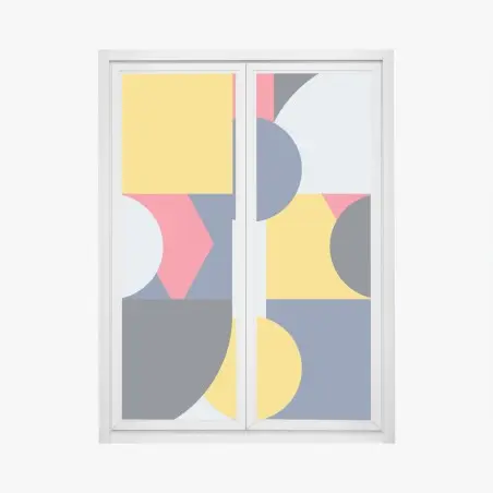 Fensteraufkleber lebendige geometrische komposition – Pixers®