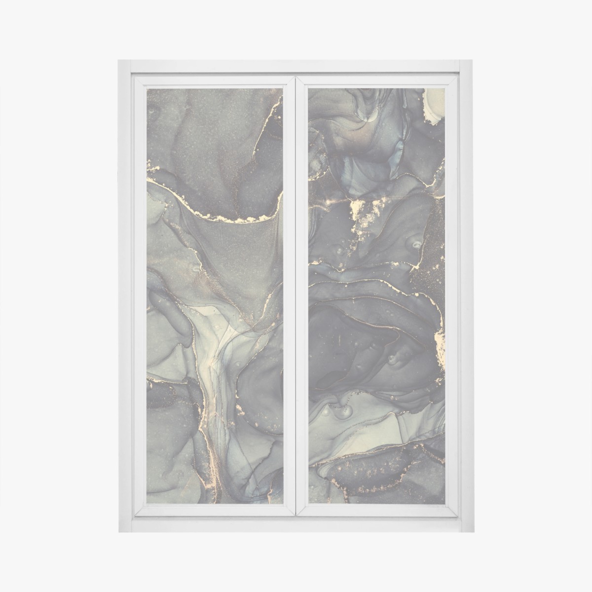 Fensteraufkleber luxuriöse abstrakte alkoholtinten-kunst mit goldenen adern – Pixers®