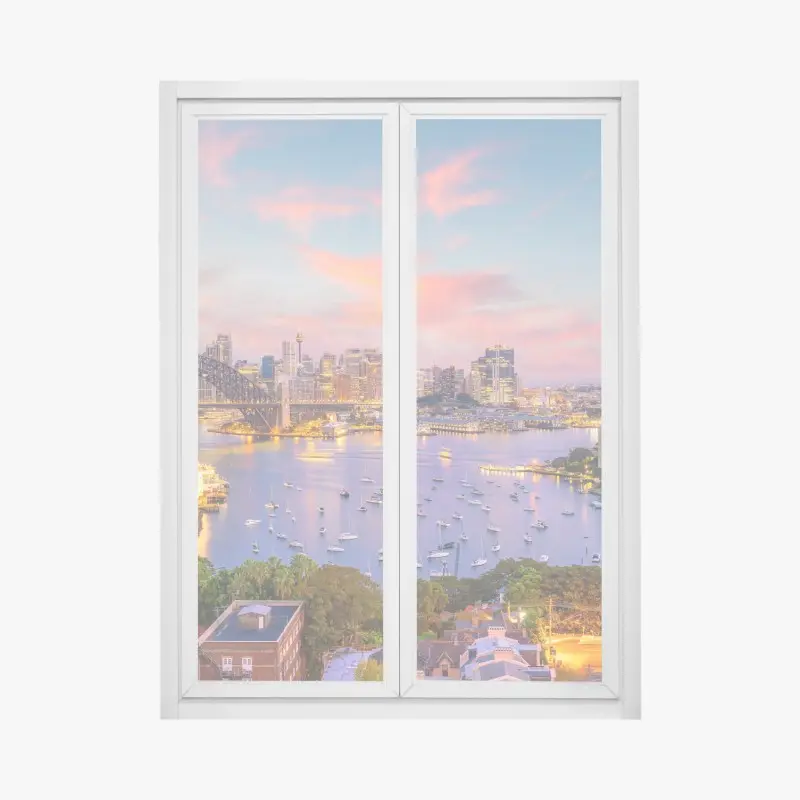 Fensteraufkleber sonnenuntergang über Sydney