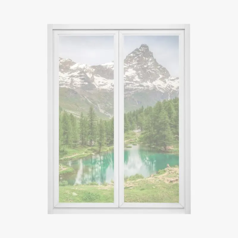 Fensteraufkleber blauer see bei Cervinia