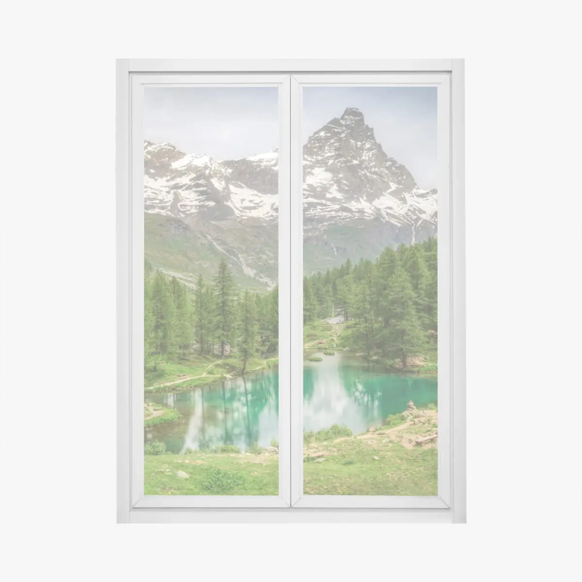 Fensteraufkleber blauer see bei Cervinia – Pixers®