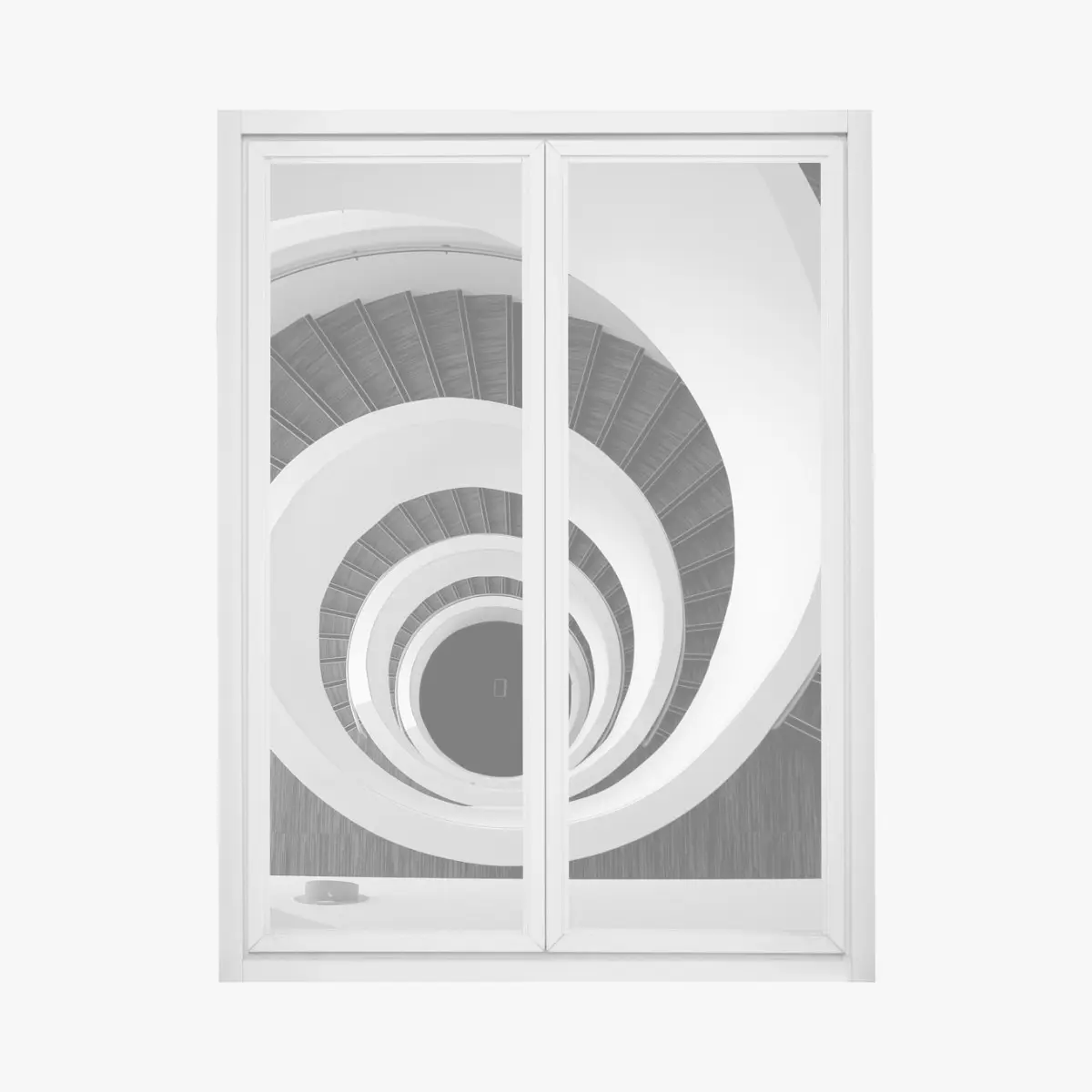 Fensteraufkleber spiraltreppe in monochrom – Pixers®