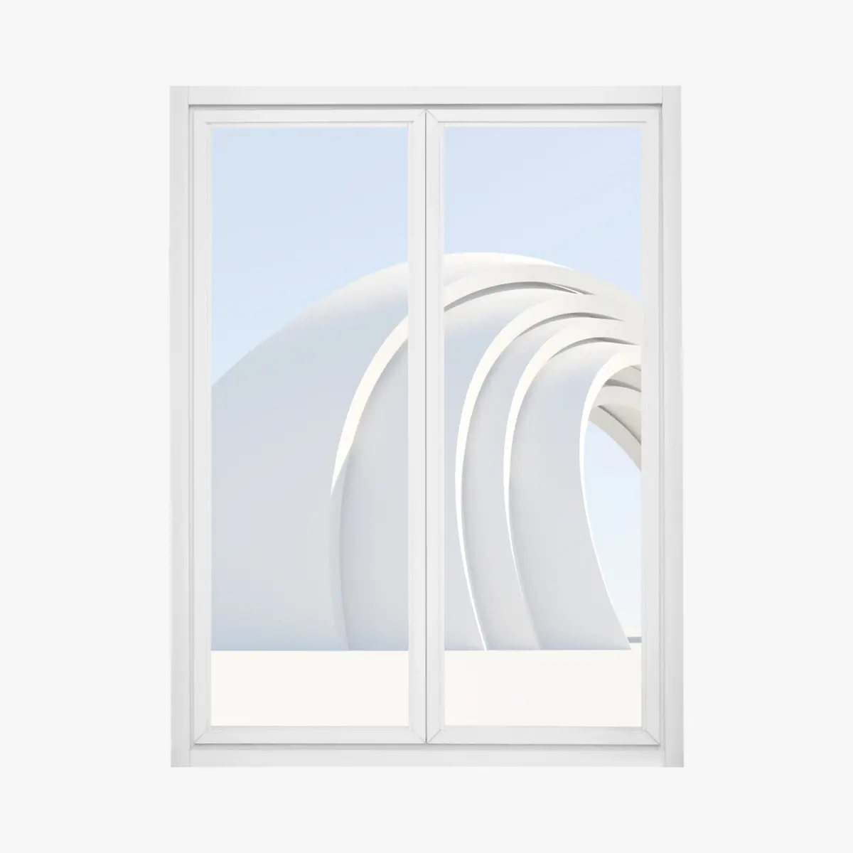 Fensteraufkleber minimalistische bogenskulptur – Pixers®