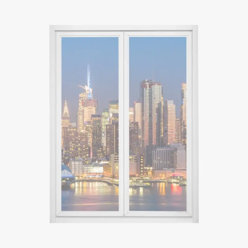 Fensteraufkleber panorama von New York bei dämmerung