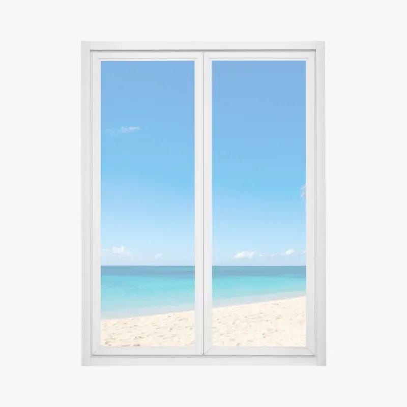 Fensteraufkleber tropischer strand mit türkiswasser und palme