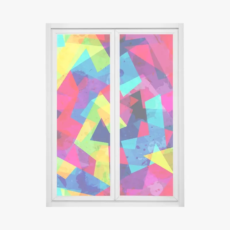 Fensteraufkleber lebendige geometrische aquarell-collage