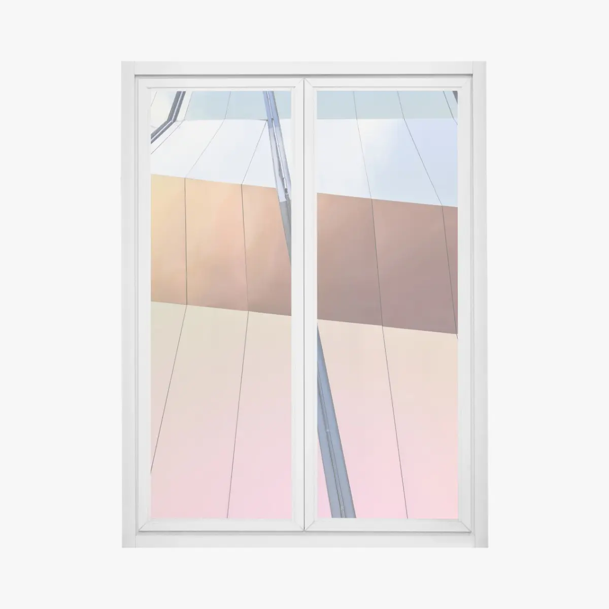 Fensteraufkleber irisierende moderne fassade aus paneelen – Pixers®
