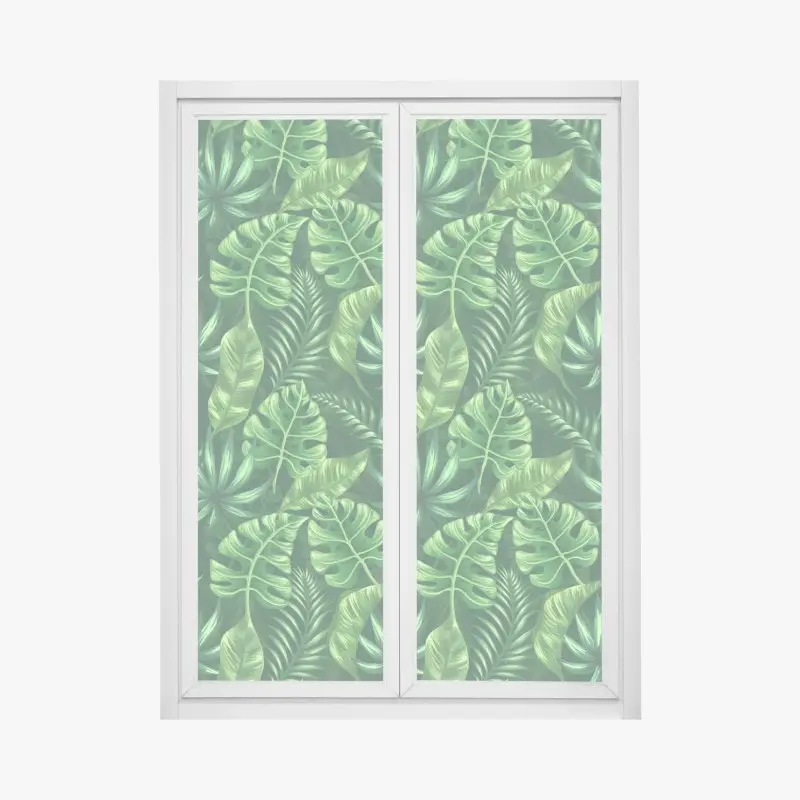 Fensteraufkleber tropisches monstera blattmuster