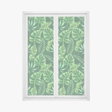 Fensteraufkleber tropisches monstera blattmuster – Pixers®
