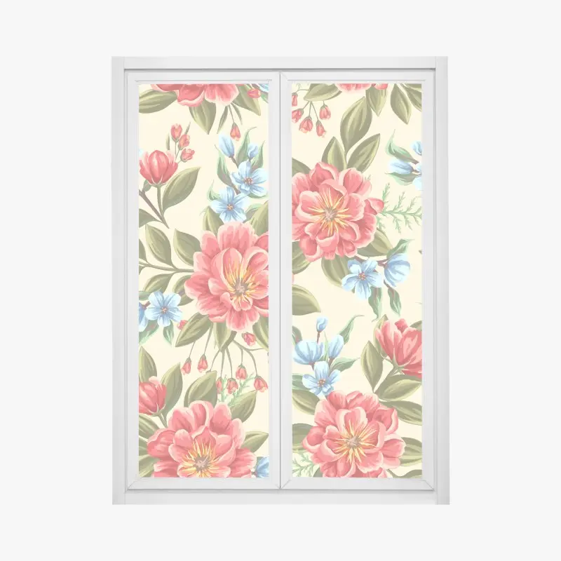 Fensteraufkleber lebhaftes aquarell blumenmuster