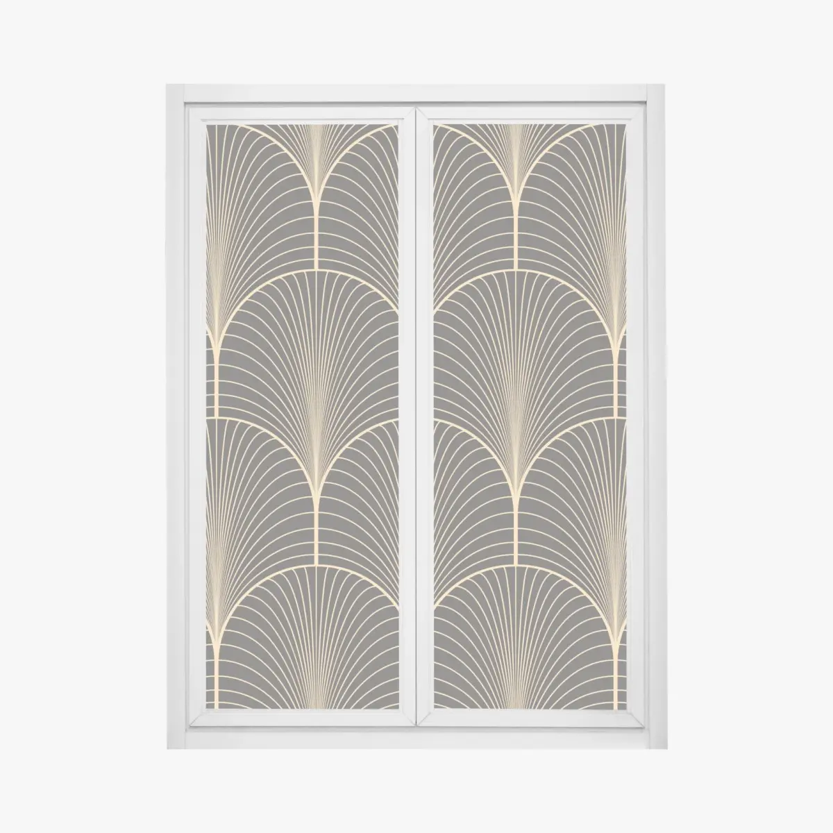 Fensteraufkleber art deco goldenes fächermuster – Pixers®