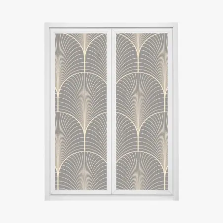 Fensteraufkleber art deco goldenes fächermuster – Pixers®