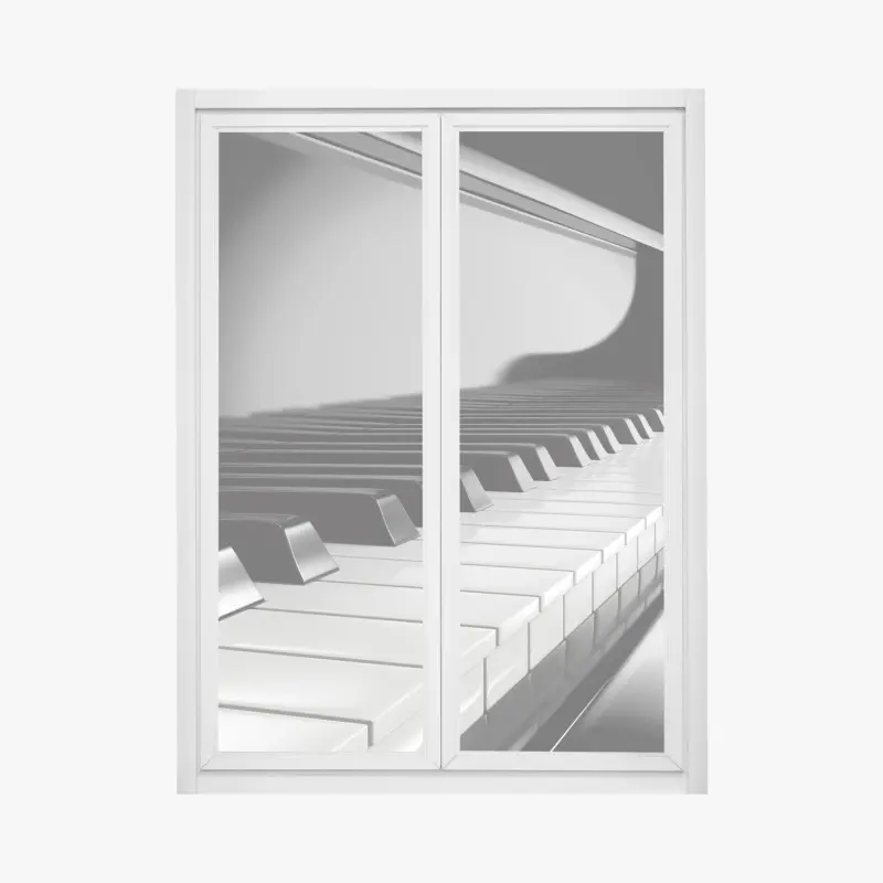 Fensteraufkleber elegante schwarzweiß klaviertasten