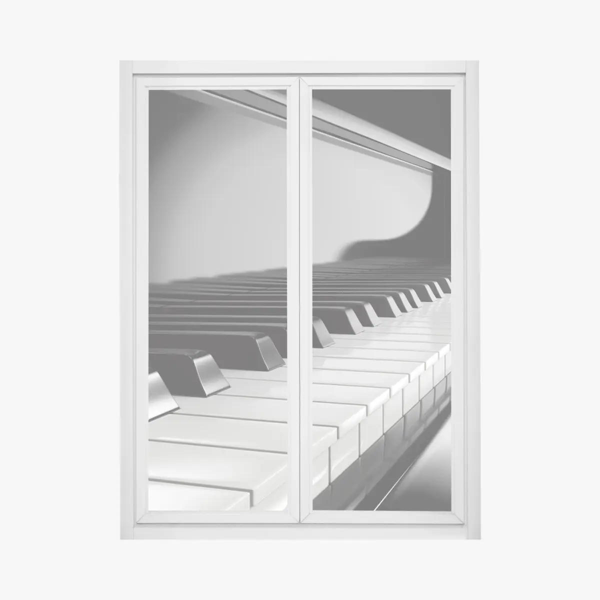 Fensteraufkleber elegante schwarzweiß klaviertasten – Pixers®