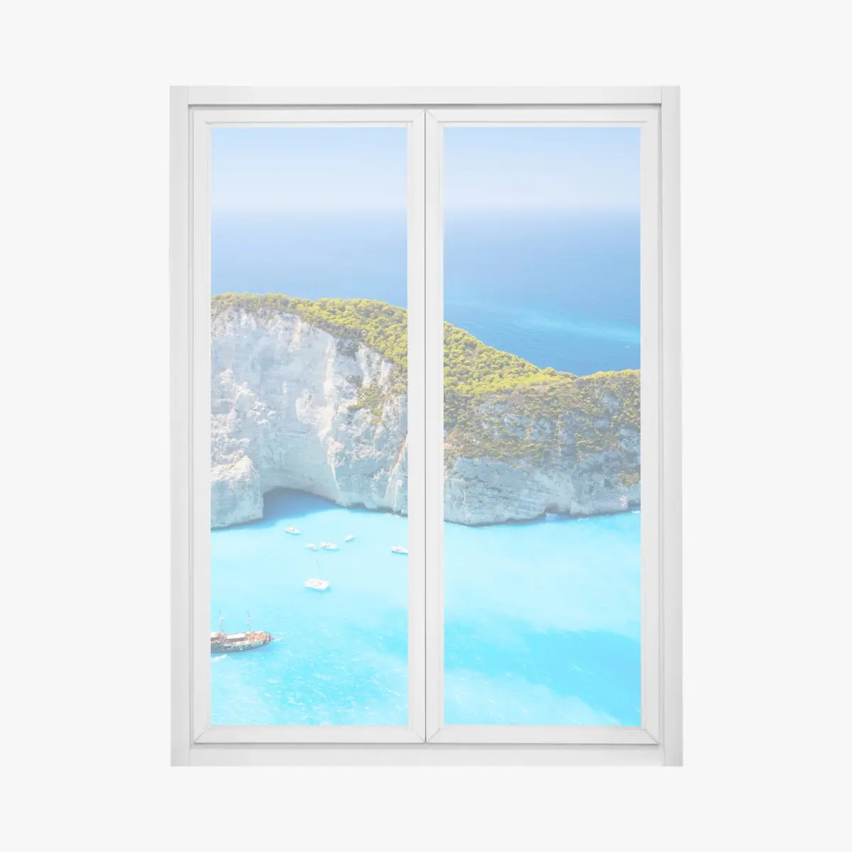 Fensteraufkleber Navagio-Bucht türkisblauer strand, Zakynthos – Pixers®