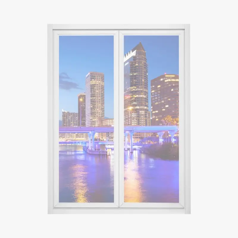 Fensteraufkleber Tampa skyline bei nacht