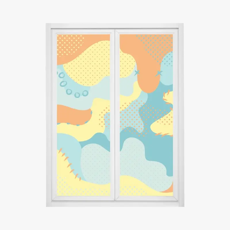 Fensteraufkleber lebendige abstrakte pop-art-komposition