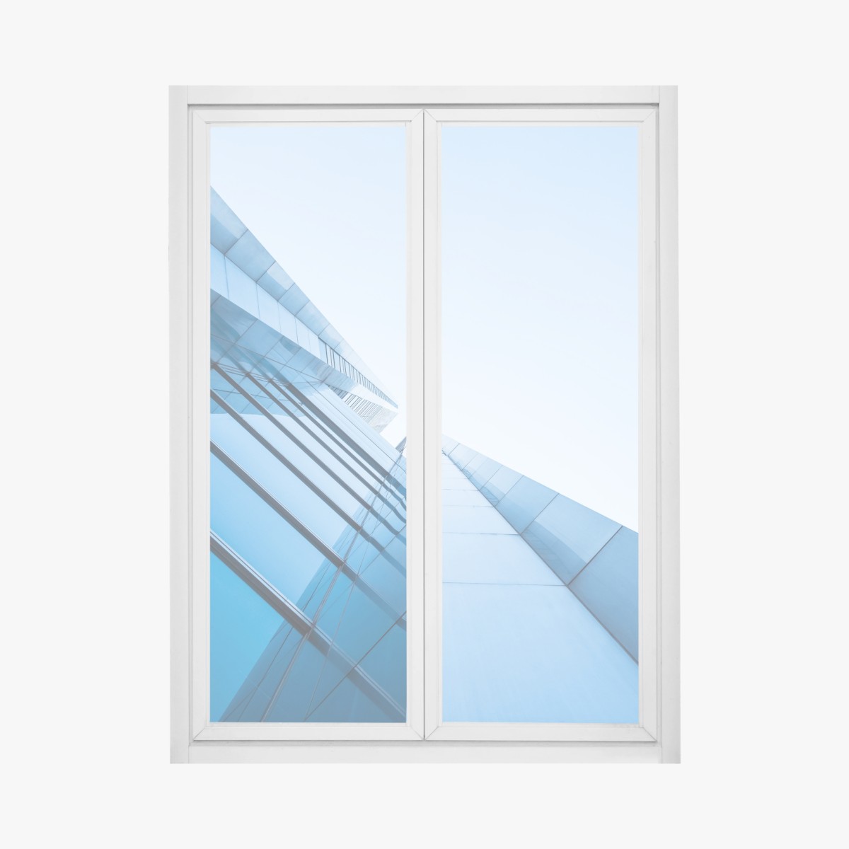 Fensteraufkleber moderne blaue glasfassade – Pixers®