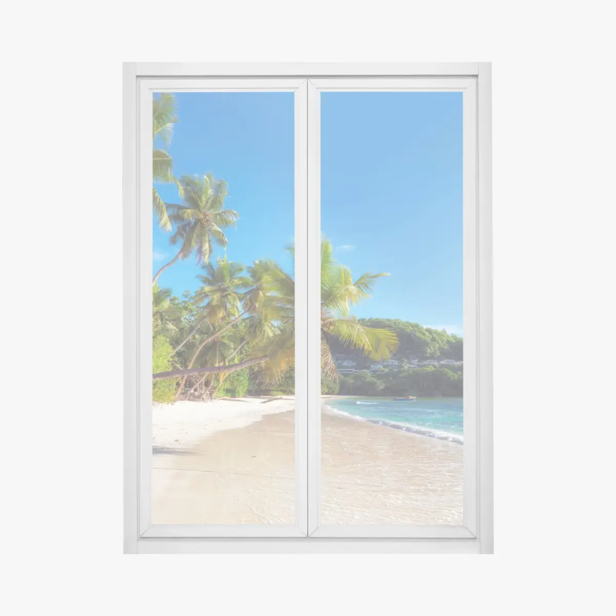 Fensteraufkleber tropischer palmstrand – Pixers®