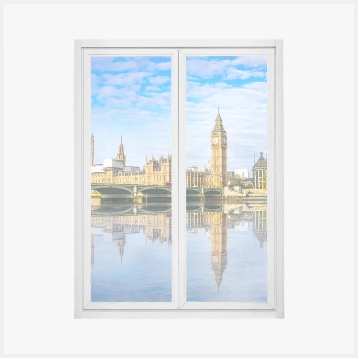 Fensteraufkleber London skyline mit spiegelung auf dem fluss – Pixers®