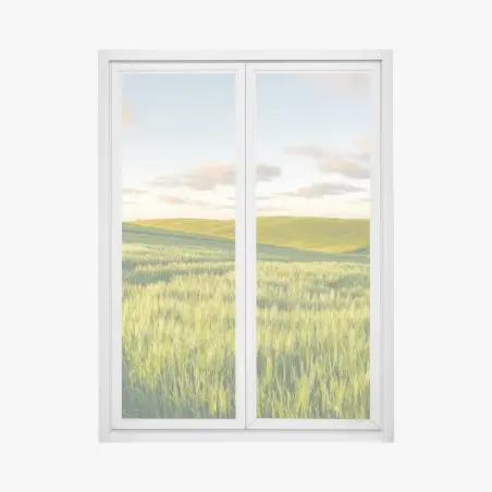 Fensteraufkleber ruhige grüne wiesen panorama – Pixers®