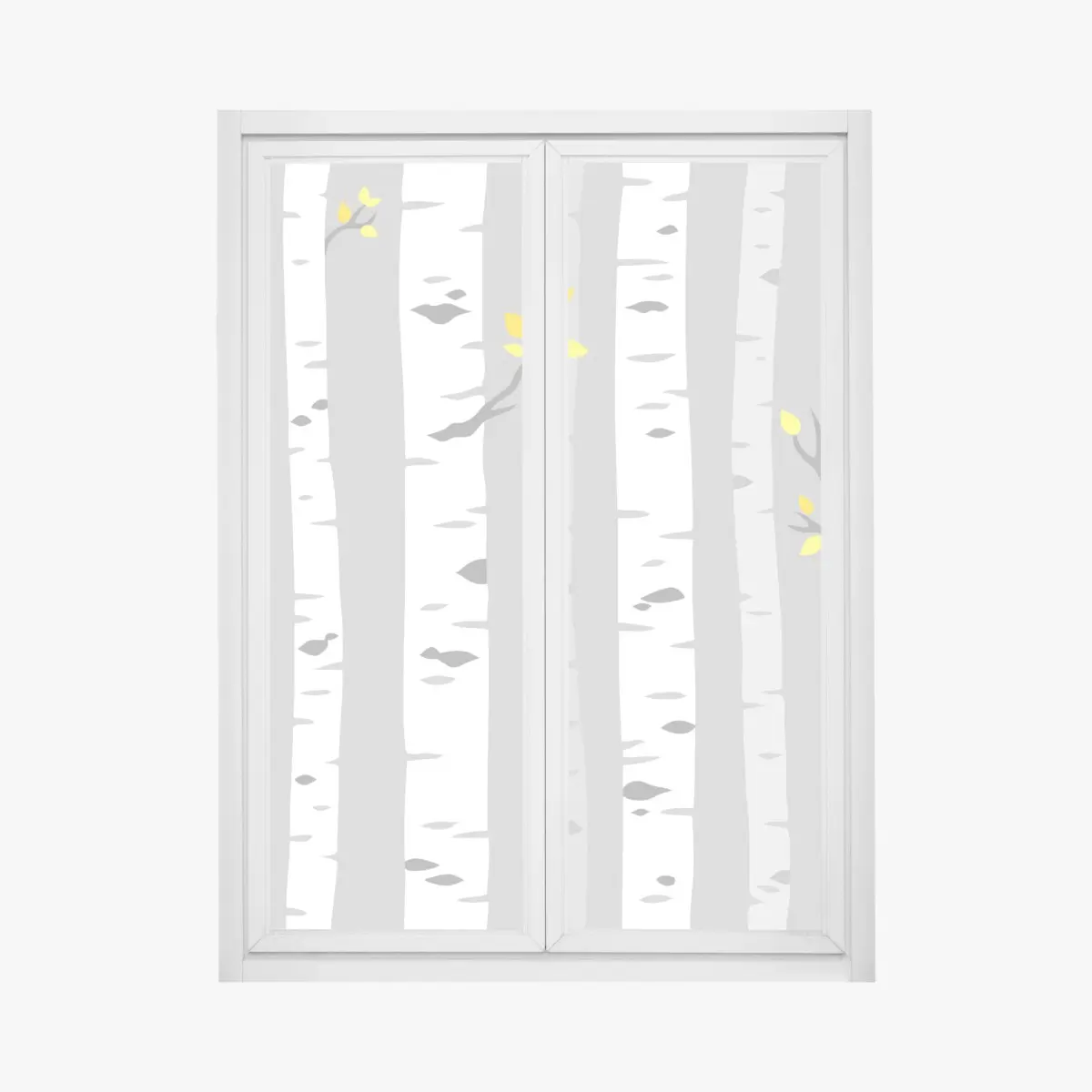Fensteraufkleber skandinavischer birkenwald – Pixers®