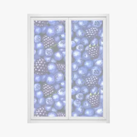 Fensteraufkleber aquarellmuster mit blaubeeren und brombeeren – Pixers®