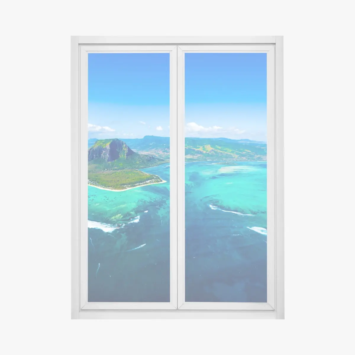 Fensteraufkleber panorama Le Morne über der lagune von Mauritius – Pixers®