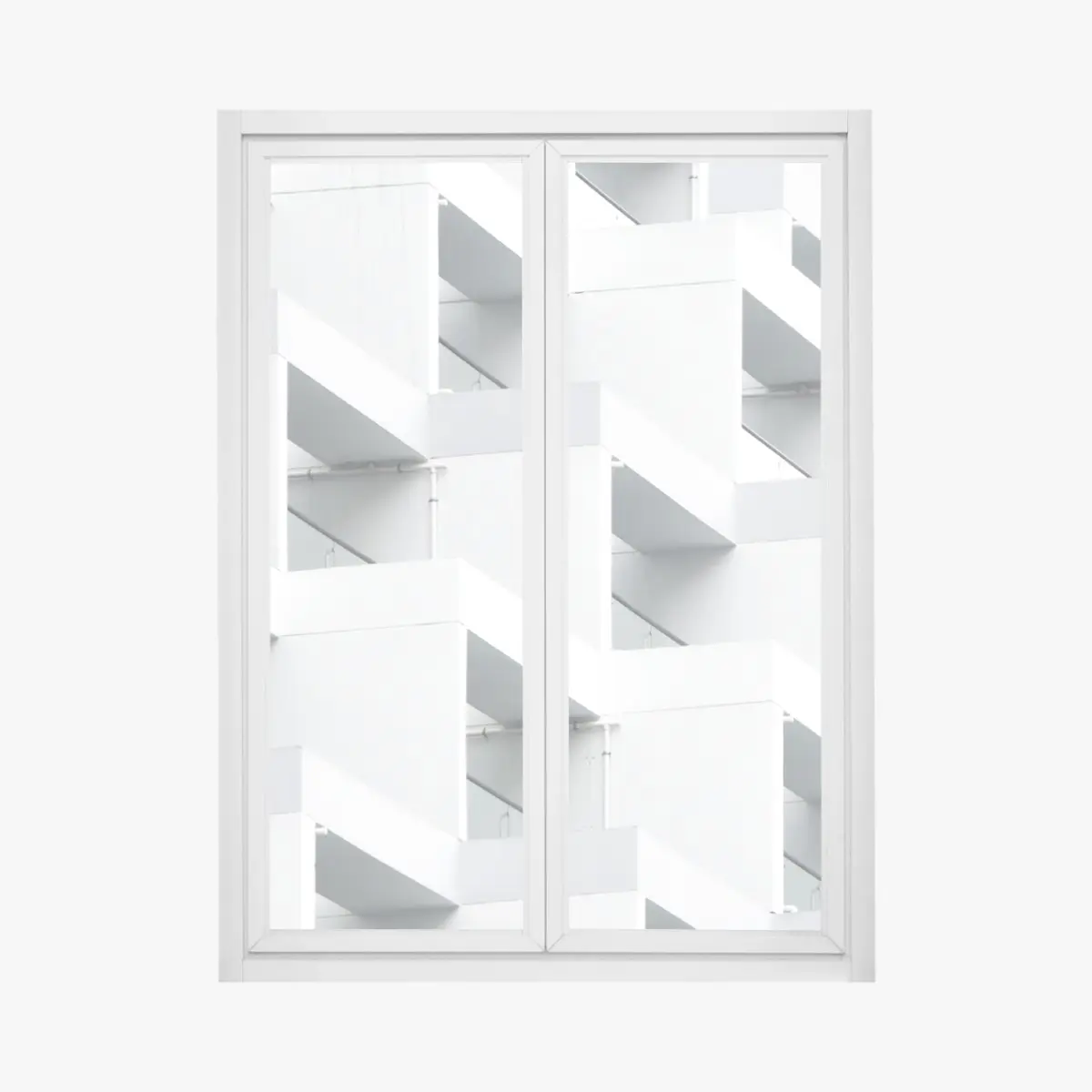 Fensteraufkleber weiße betonfassade im geometrischen muster – Pixers®