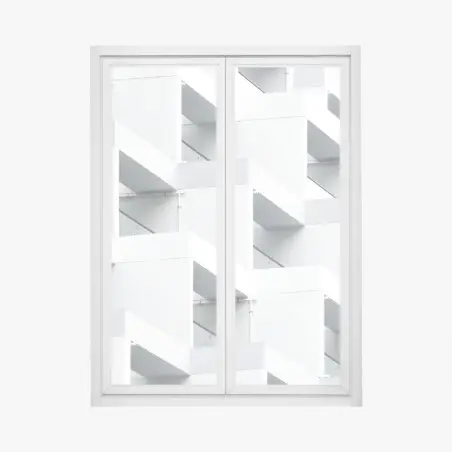 Fensteraufkleber weiße betonfassade im geometrischen muster – Pixers®