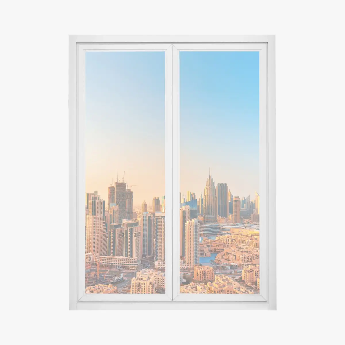 Fensteraufkleber Dubai skyline in der goldenen stunde – Pixers®