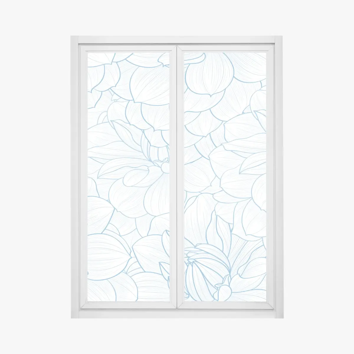 Fensteraufkleber zartes blaues blumenmuster – Pixers®
