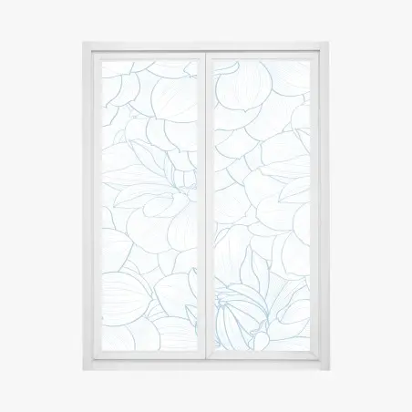 Fensteraufkleber zartes blaues blumenmuster – Pixers®
