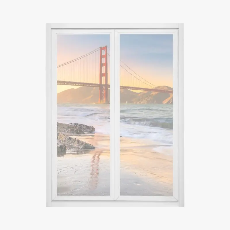 Fensteraufkleber sonnenuntergang an der Golden Gate Bridge