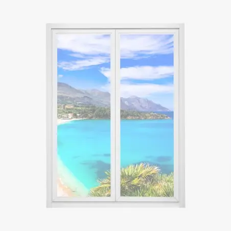Fensteraufkleber türkisstrand küstenlandschaft – Pixers®